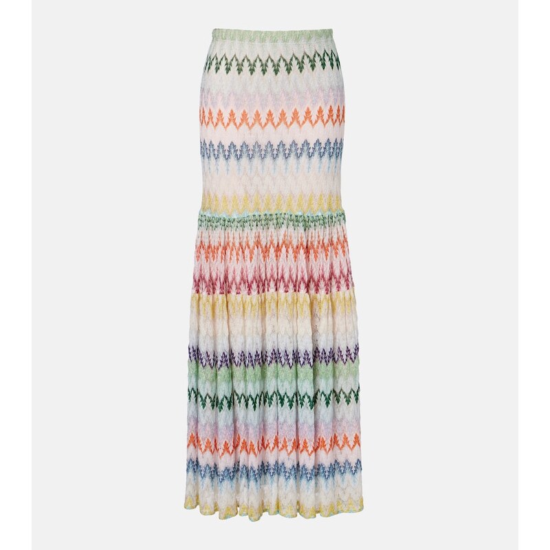 Missoni Tiered lamÃ maxi skirt