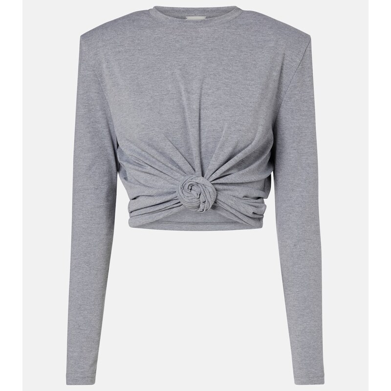 Magda Butrym Cropped cotton-blend jersey top