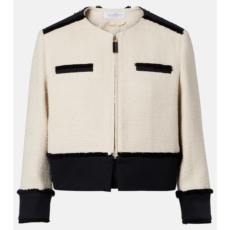 Max Mara Pagaia cotton and linen-blend jacket