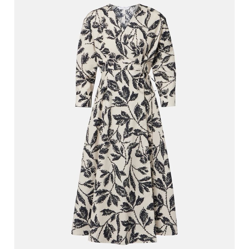 Max Mara Camino printed cotton wrap dress