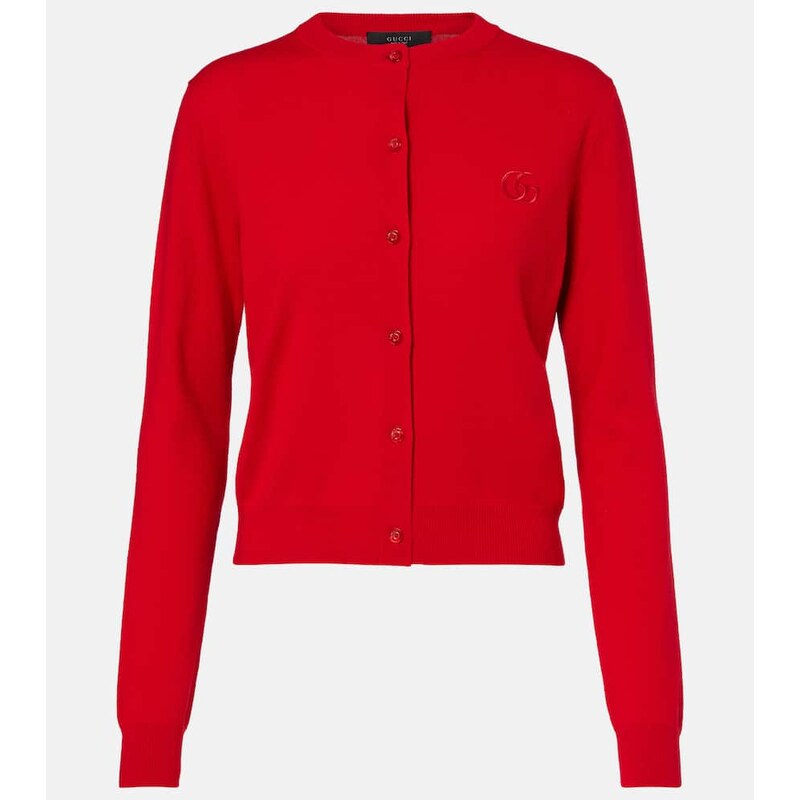 Dámský Gucci Double G kardigan barvy Hibiscus Red/Mix