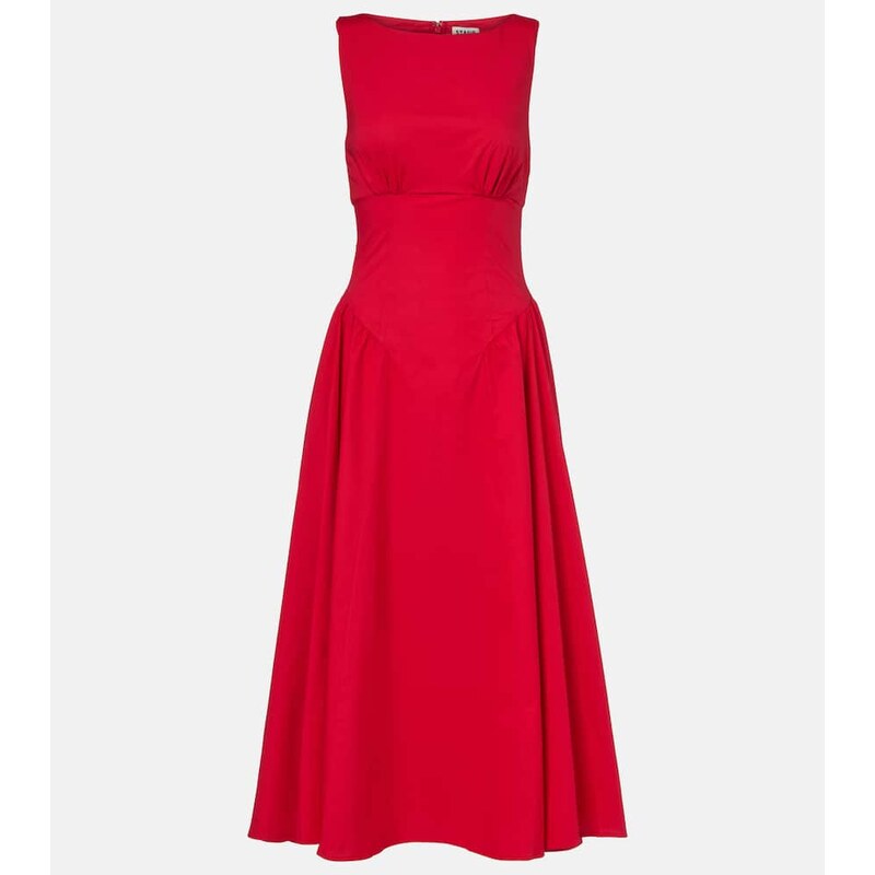 Staud Gwen cotton poplin midi dress