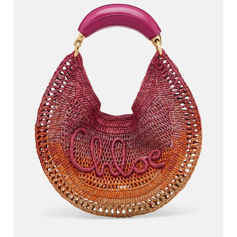 Chloé Summer Banana Medium raffia shoulder bag