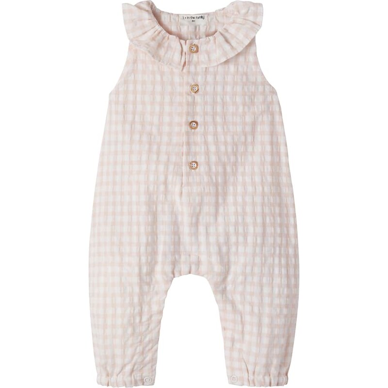 1 + in the Family Baby Egina gingham cotton-blend playsuit