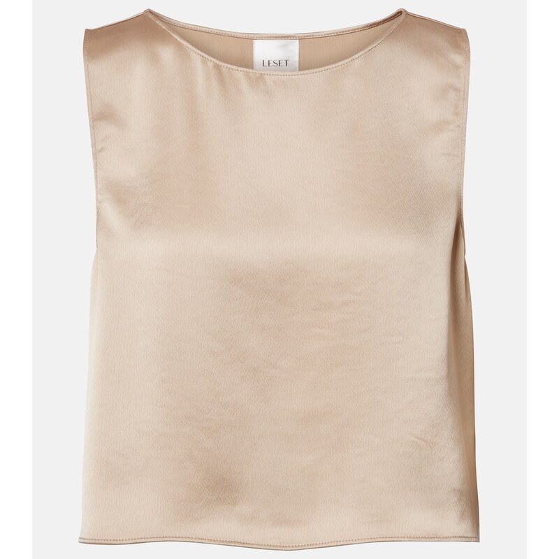 Leset Barb satin top