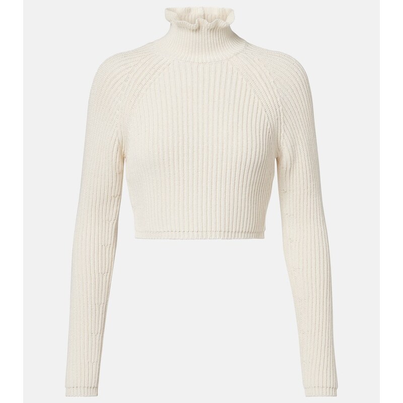 Max Mara Campo ribbed-knit cropped turtleneck sweater