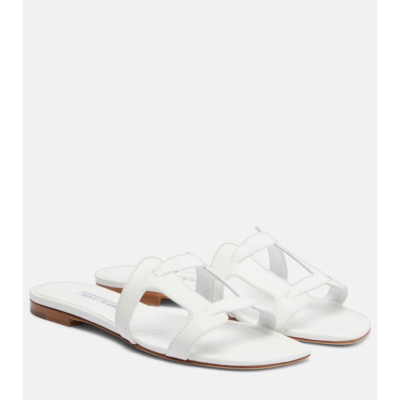 Manolo Blahnik Grellanuflat leather slides