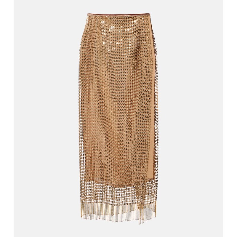 Roberto Cavalli Embellished wrap skirt