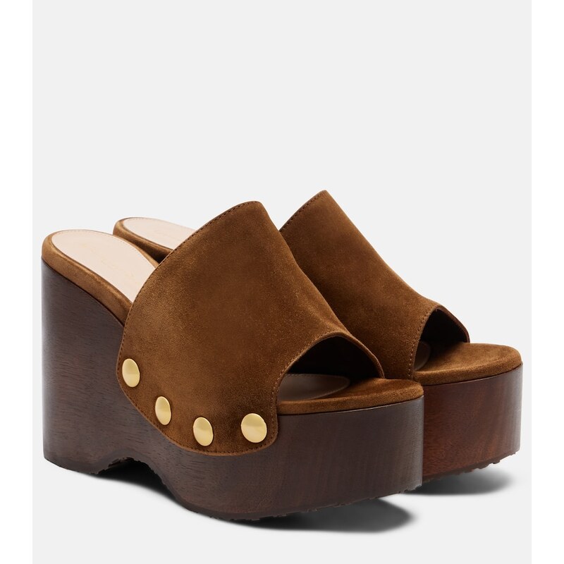 Gianvito Rossi ArdÃa embellished suede wedges