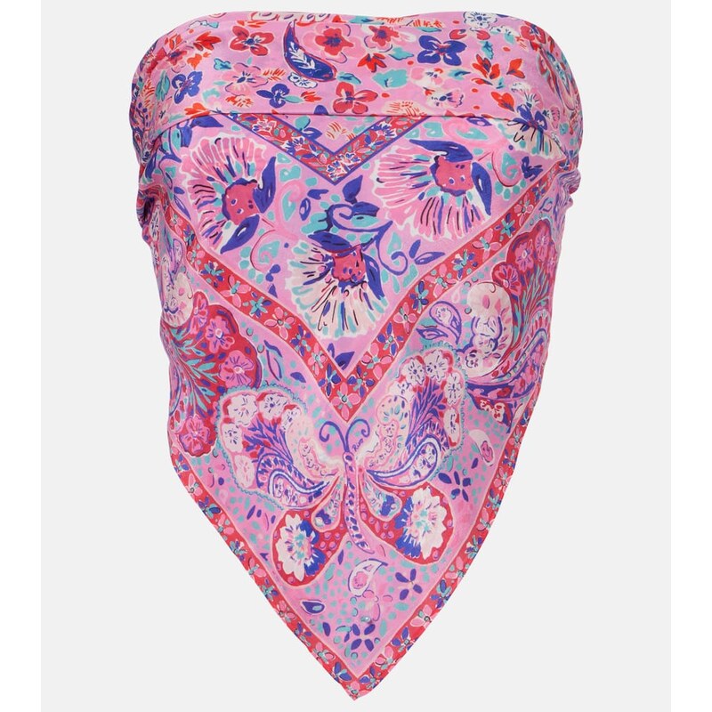 Rixo Menno printed silk top