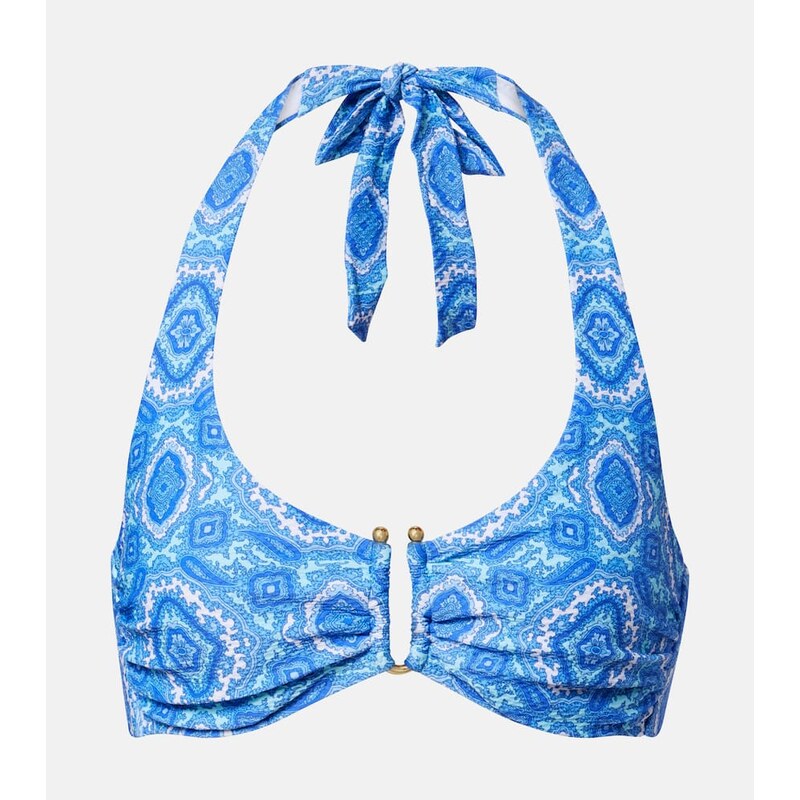Heidi Klein Mykonos printed triangle bikini top