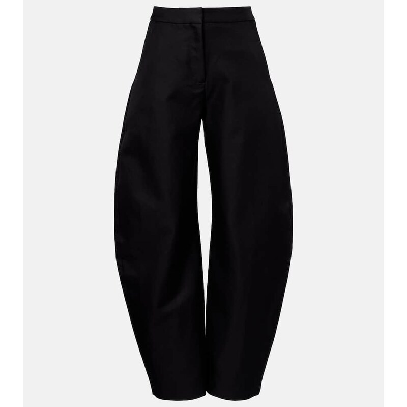 Alaia AlaÃ¯a Wool and silk barrel-leg pants
