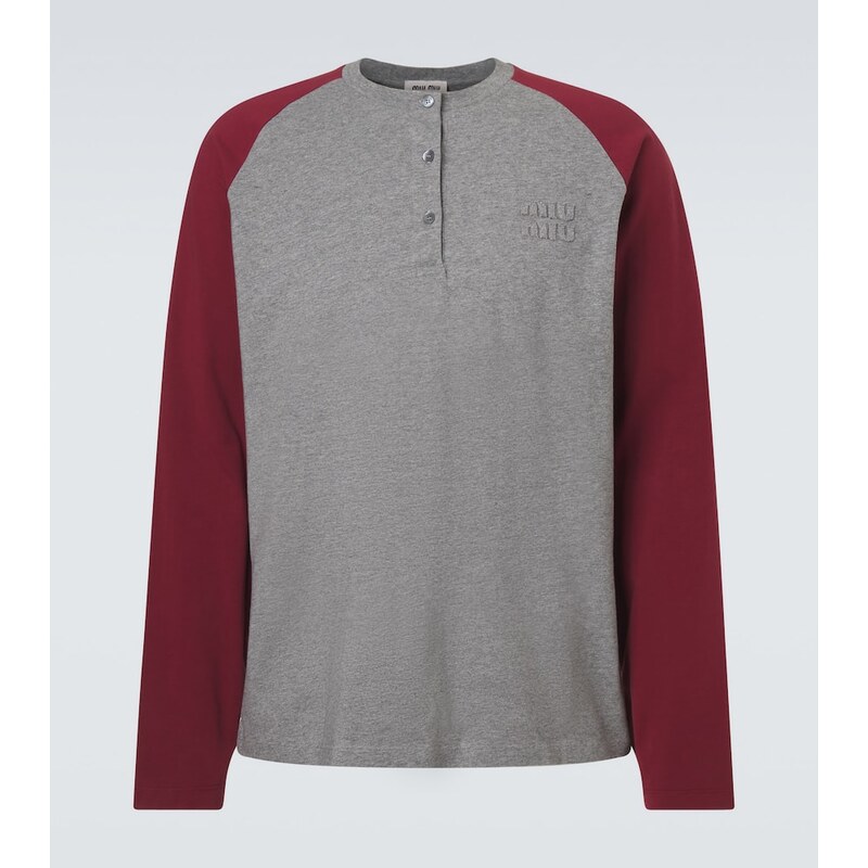 Miu Miu Cotton jersey Henley shirt