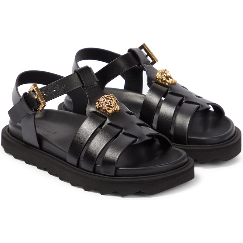 Versace Kids La Medusa leather sandals