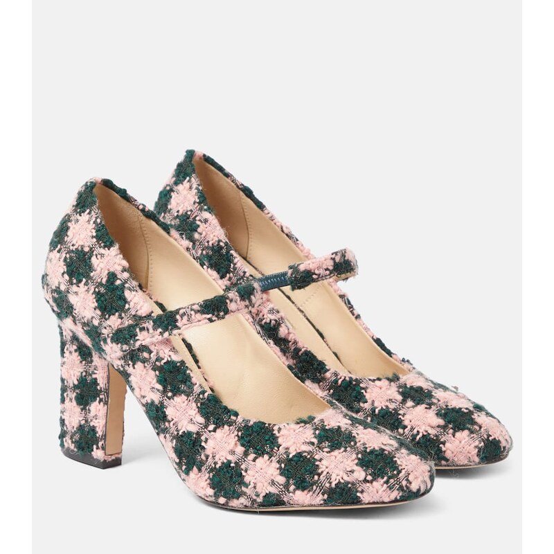 Emilia Wickstead Orelia checked tweed Mary Jane pumps