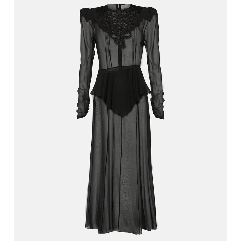 Alessandra Rich Silk georgette midi dress