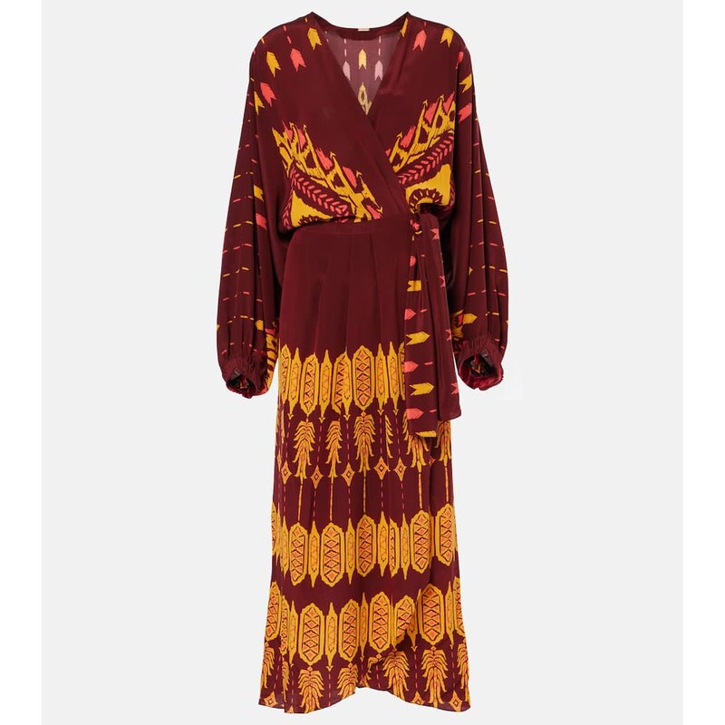 Johanna Ortiz Printed silk wrap dress