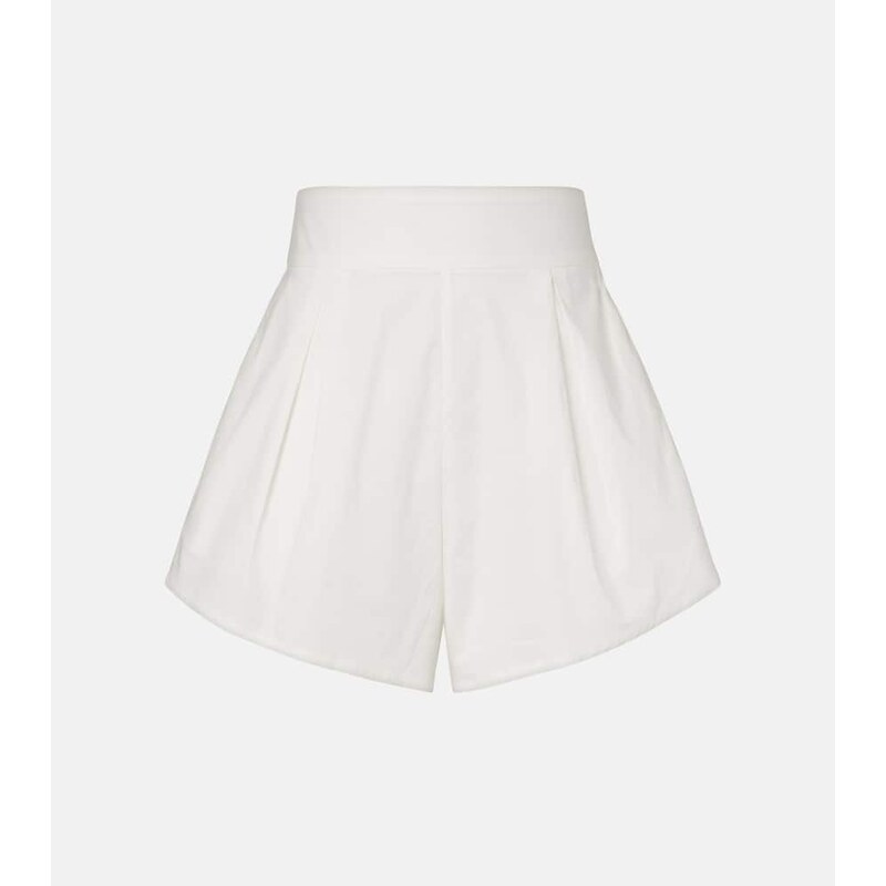 Adriana Degreas Solid pleated cotton shorts