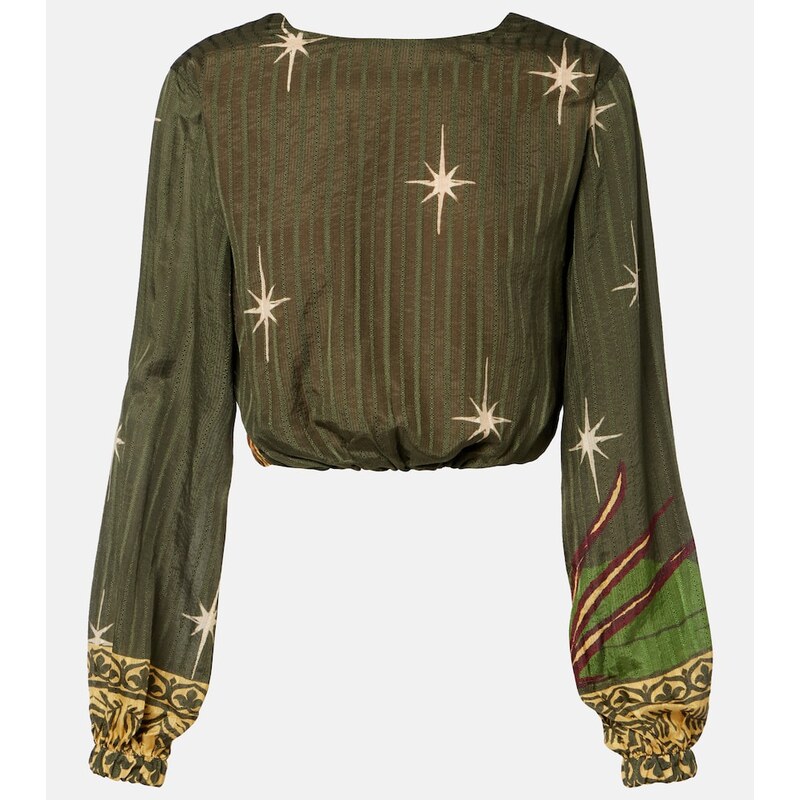Johanna Ortiz Printed silk and cotton jacquard blouse
