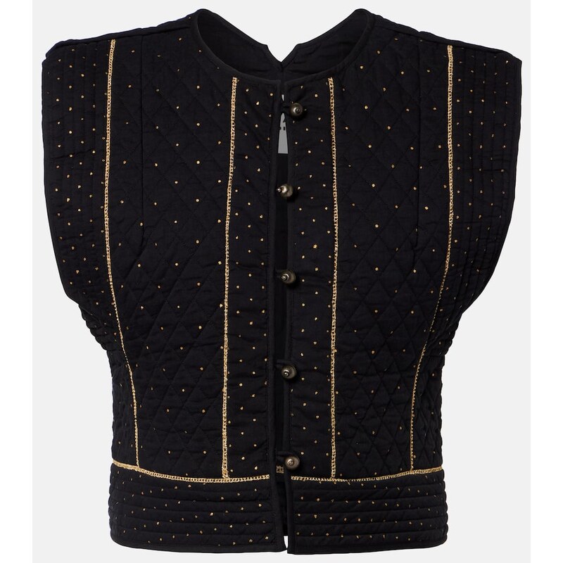 Marant Etoile Volana embellished cropped cotton vest