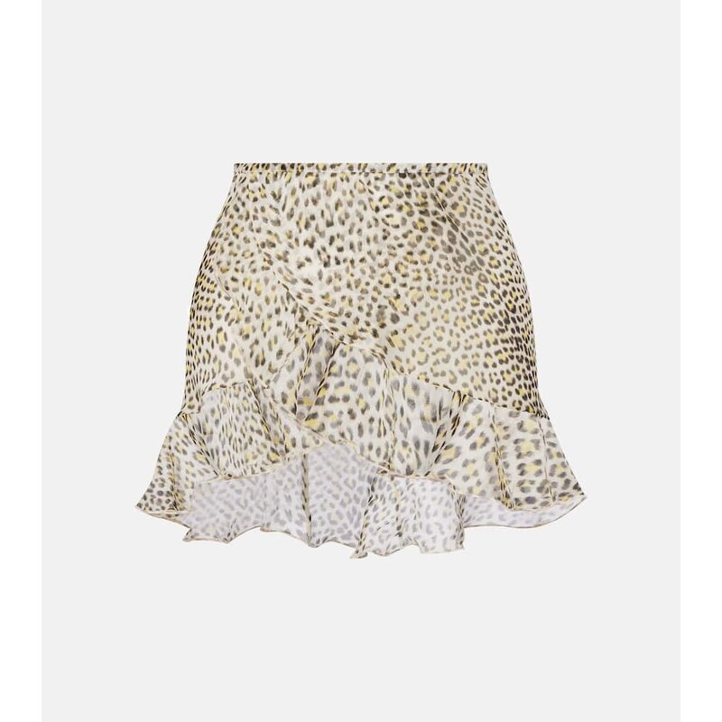 Roberto Cavalli Leopard-print silk beach cover-up
