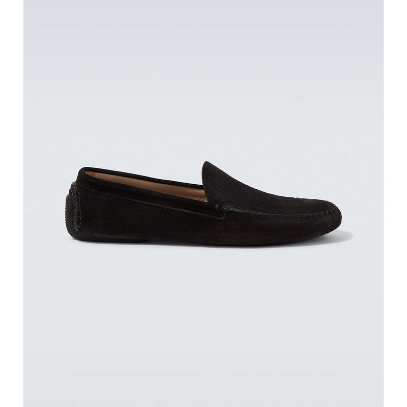The Row Lucca suede slip-on shoes