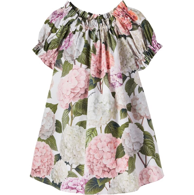 Dolce&Gabbana Kids Floral gathered cotton dress