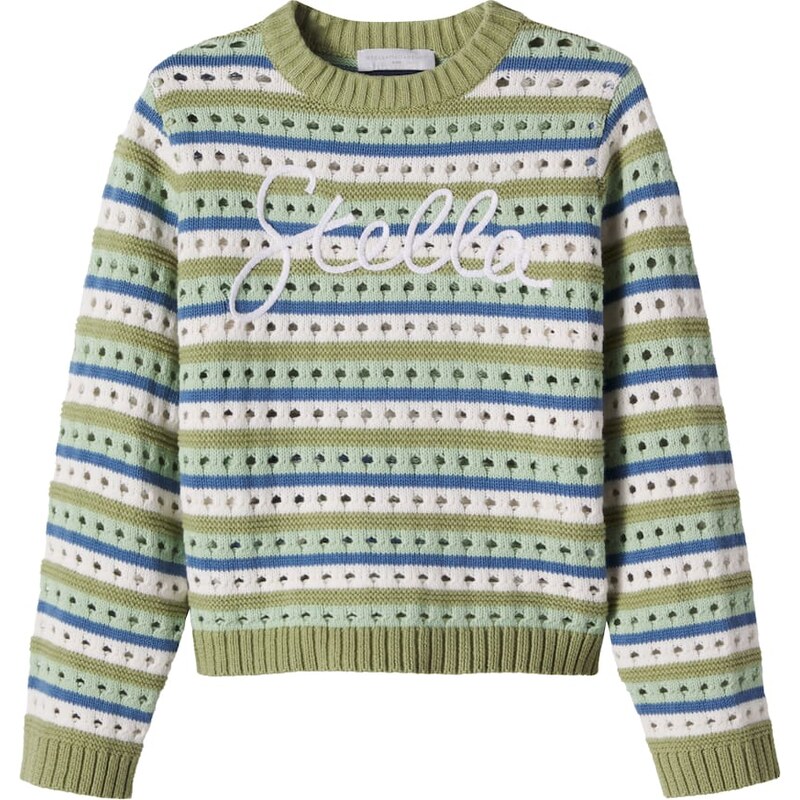Stella McCartney Kids Embroidered striped cotton sweater