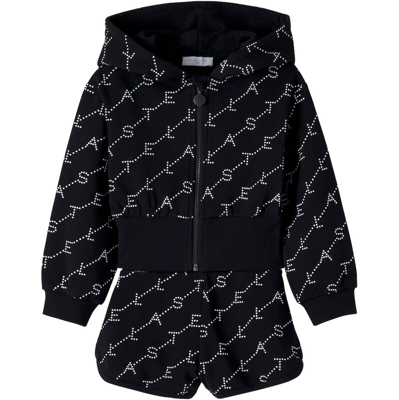 Stella McCartney Kids Logo cotton fleece hoodie and shorts set
