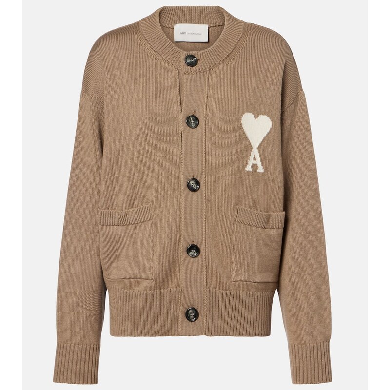 Ami Paris Ami de CÅur wool and cotton cardigan