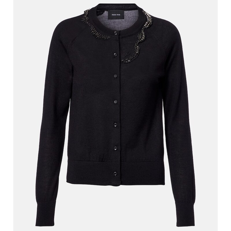Simone Rocha Embellished wool and silk cardigan