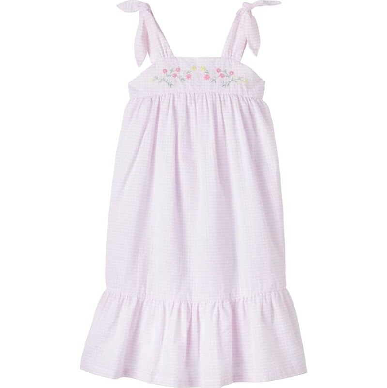 Tartine et Chocolat Embroidered gingham cotton dress
