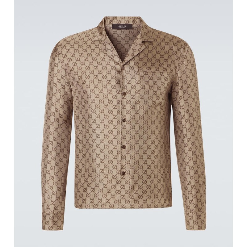 Gucci GG printed silk twill shirt