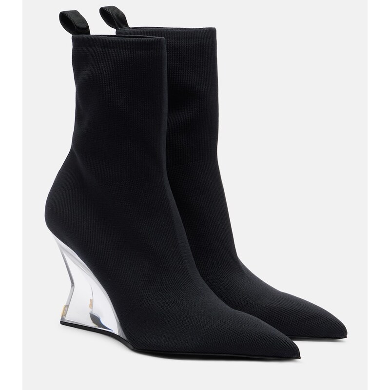Balmain Knitted wedge ankle boots