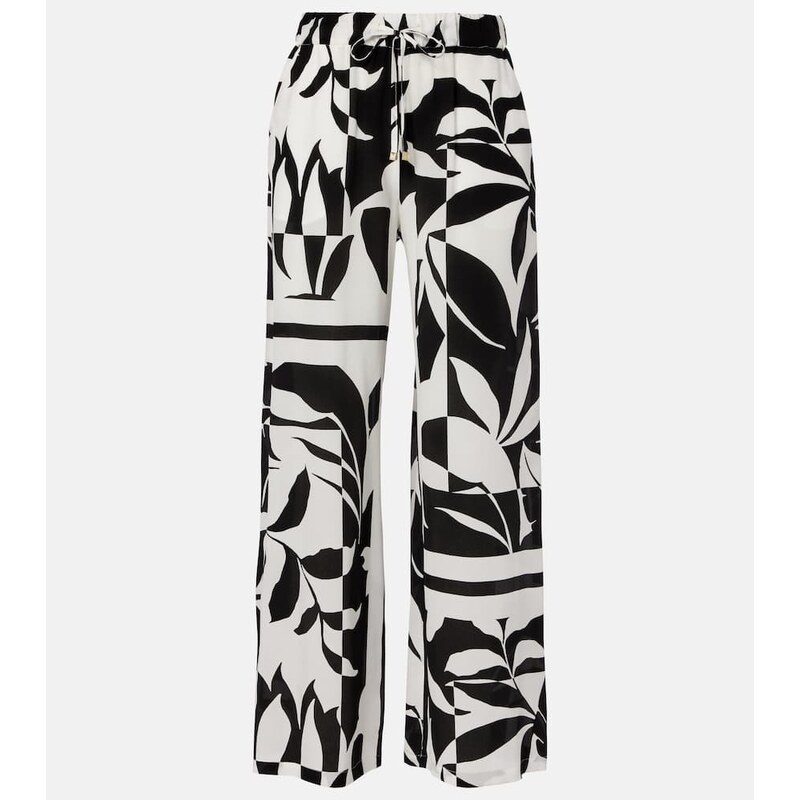 Max Mara Voto printed silk palazzo pants