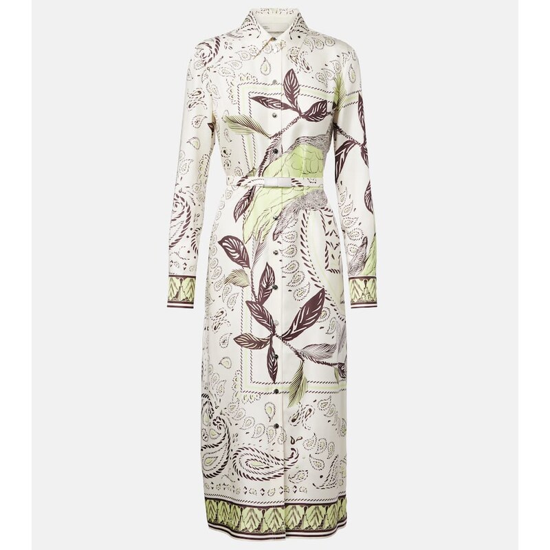 Tory Burch Belted printed silk midi dress
