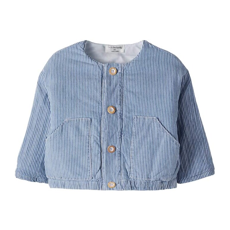 1 + in the Family Baby Algaida striped denim jacket