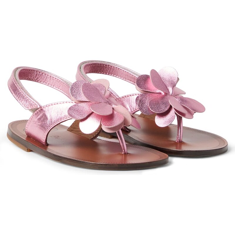 PèPè Metallic leather thong sandals
