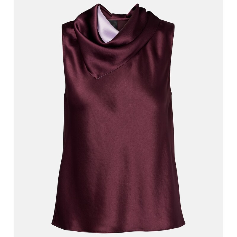 Leset Barb draped satin top