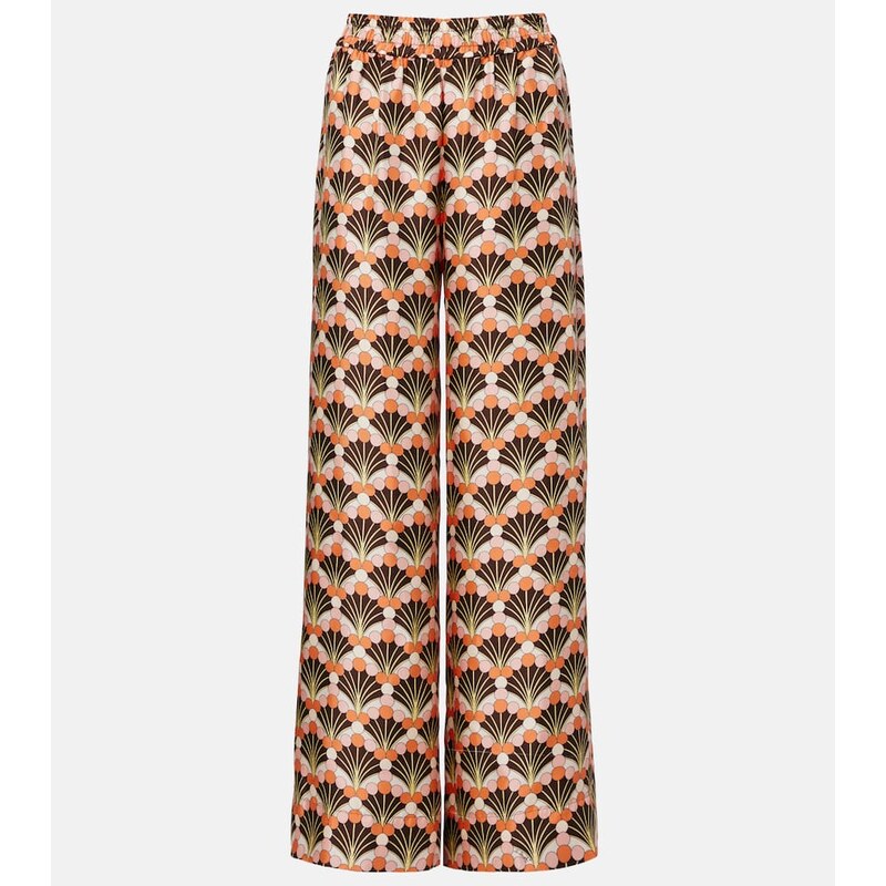 La DoubleJ Printed silk palazzo pants