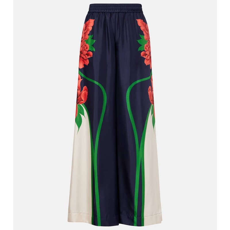 La DoubleJ Floral silk palazzo pants