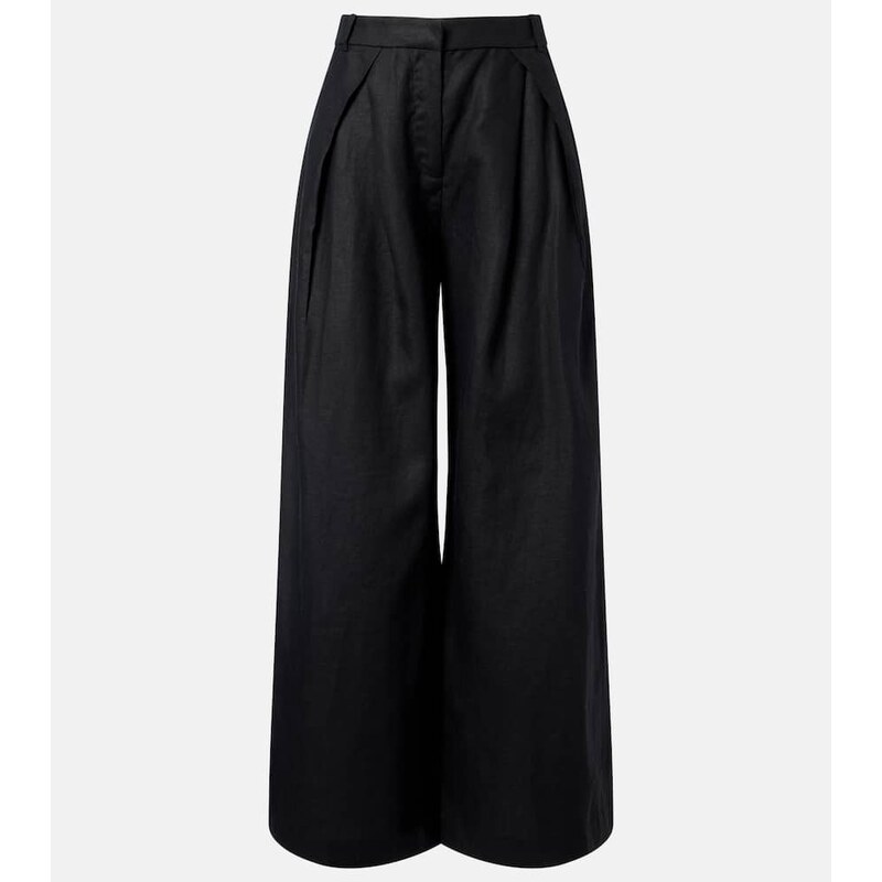 Faithfull Sofia pleated linen wide-leg pants