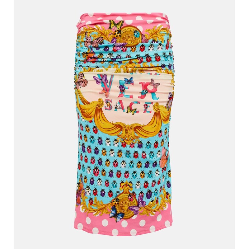 Versace sukne s tiskem v barvě Pink+Light Blue+Iv
