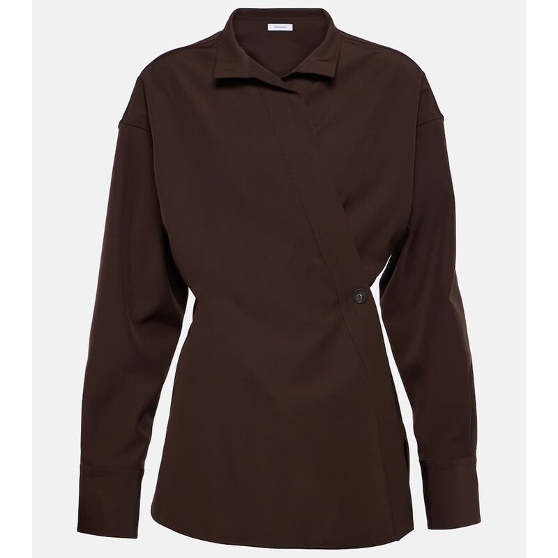 Dámské oblečení Ferragamo Wrap z vlny, barva expresso