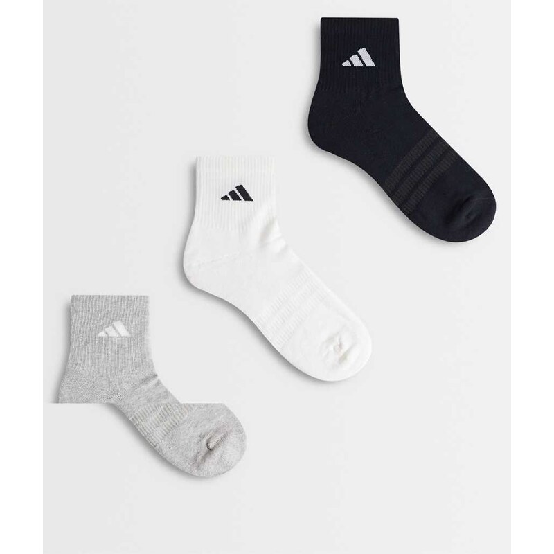 adidas performance adidas Running 3 pack cushioned crew socks in