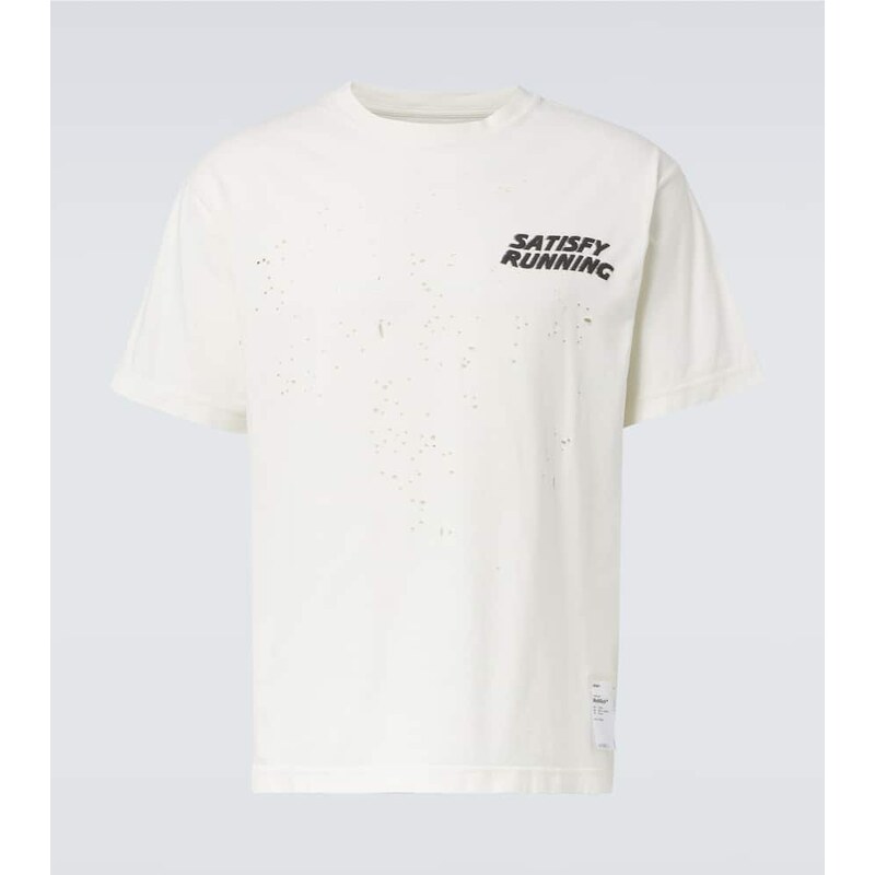 Satisfy Distressed logo cotton jersey T-shirt