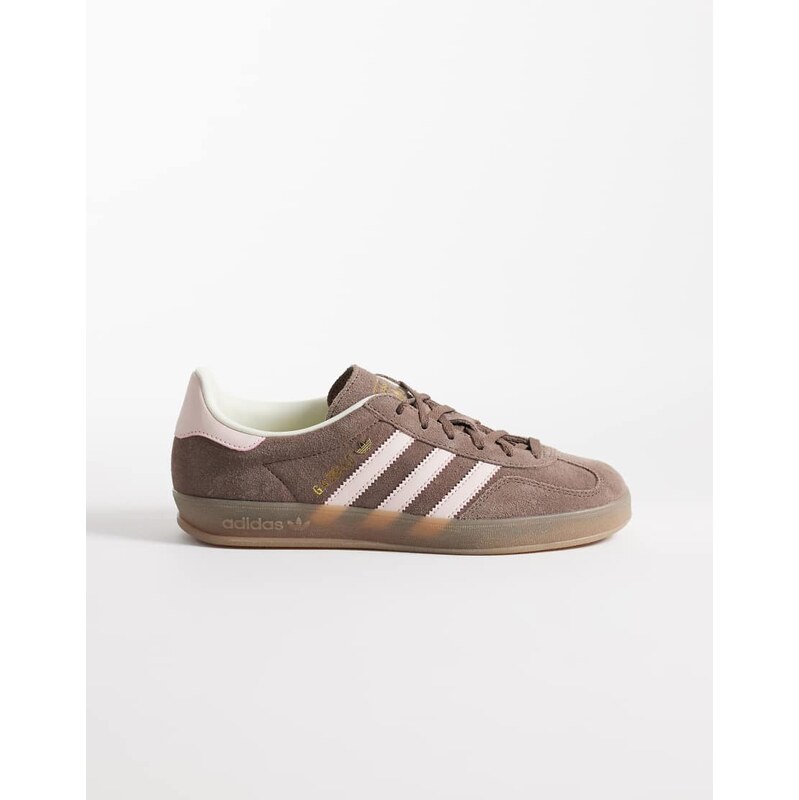 adidas Originals Gazelle Indoor trainers in brown and pink