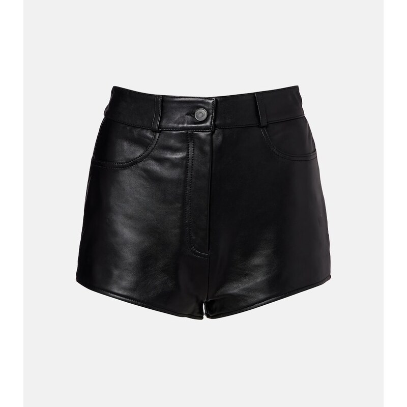 The Frankie Shop Loen high-rise leather micro shorts