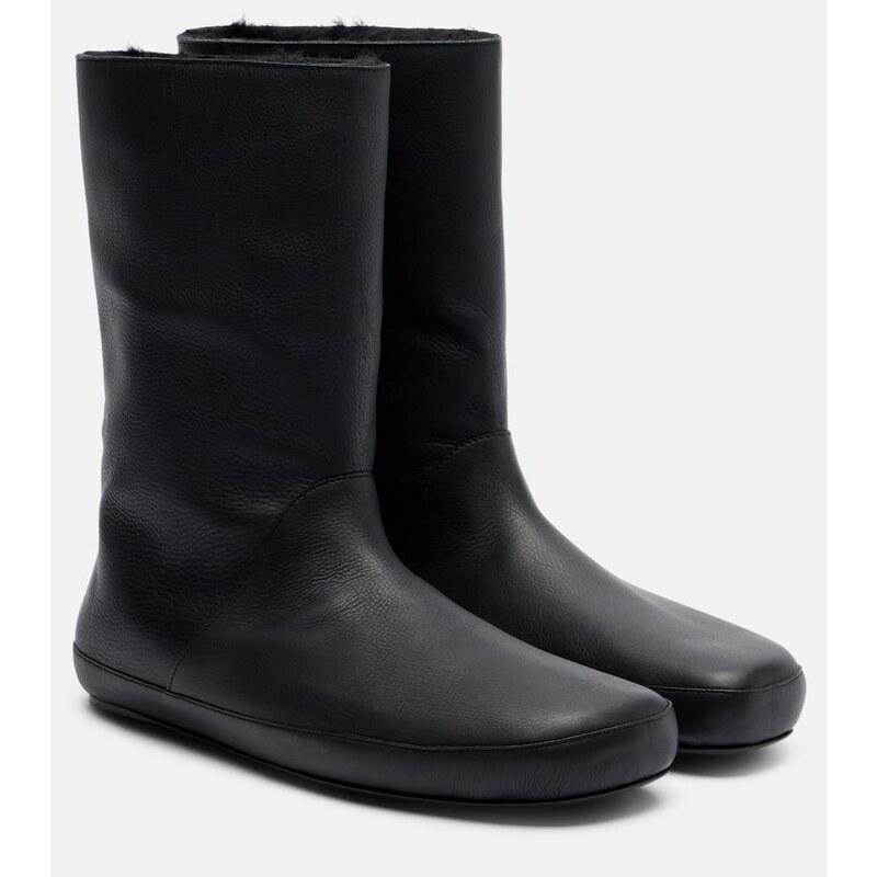 The Row Toni shearling-lined leather ankle boots