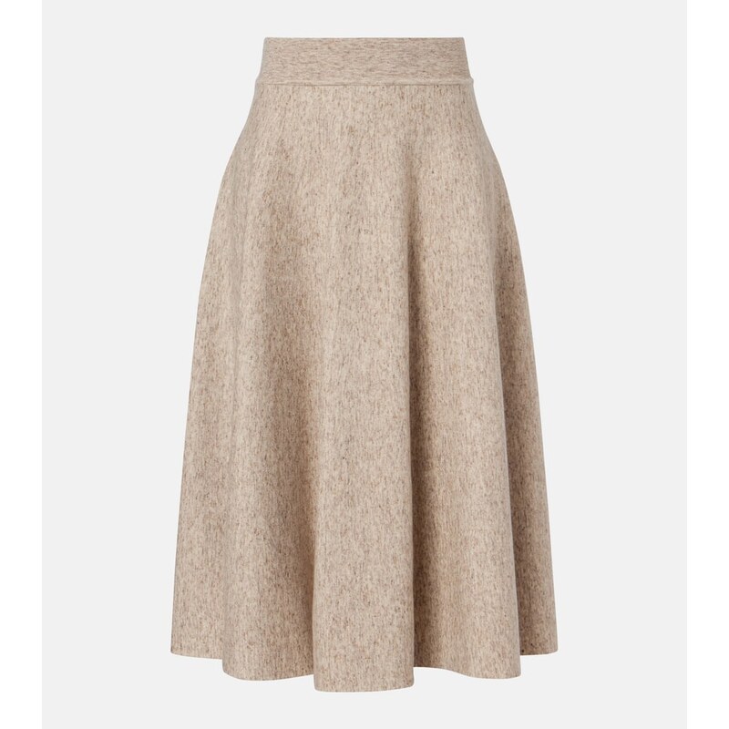 Loro Piana Cashmere, wool, and linen midi skirt